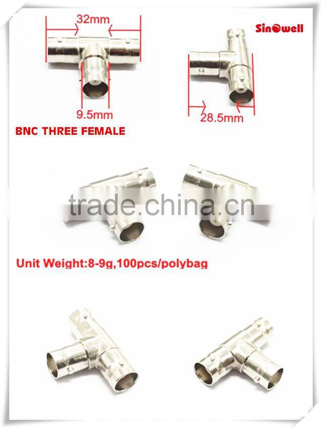 BNC Female to 2 Female Jack-Plug-Jack