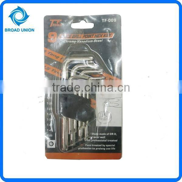 9PC Hot Sale Hex Key All Size Allen Wrench Hex Key Set