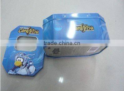 Octagonal Tin Can with PVC Window Lid