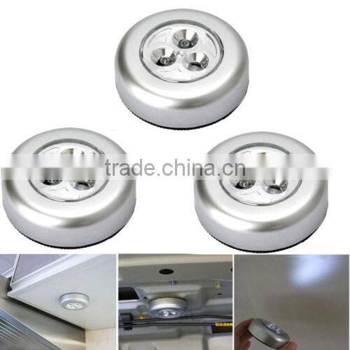 3 LED Classy Wall Light Kitchen Cabinet Closet Car Cordless Push Touch Lamp