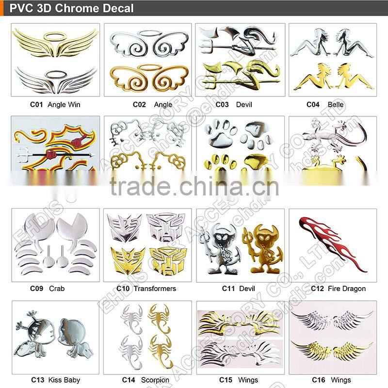 new car beauty product custom decal sticker car logo wings