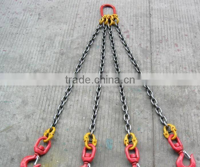 High Quality G80 Type Alloy Steel Adjustable 4 Legs Chain Slings