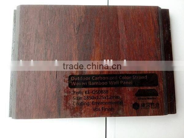 Bamboos Products Outdoor Use Strand Woven Bamboo Wall Panel Strips in Light Chocolate Color---KE-OS0888