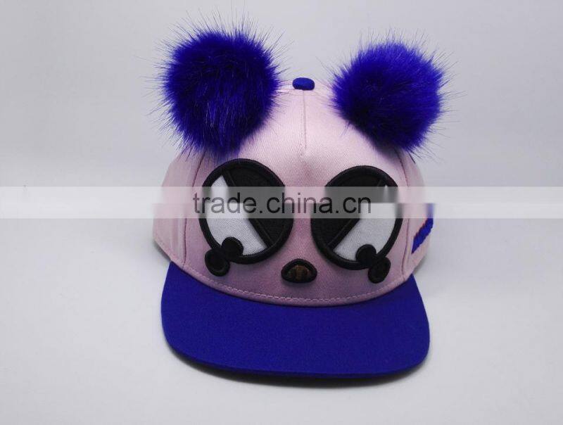 2017 new lovely baby hat and kids hats with ball top