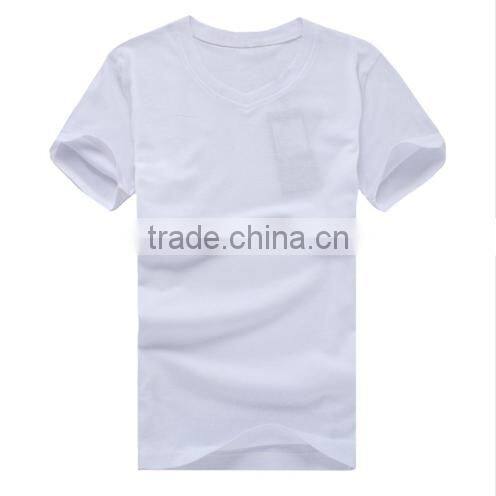 2016 New Men High-elastic Short Sleeve V Neck Tight Cotton t shirt