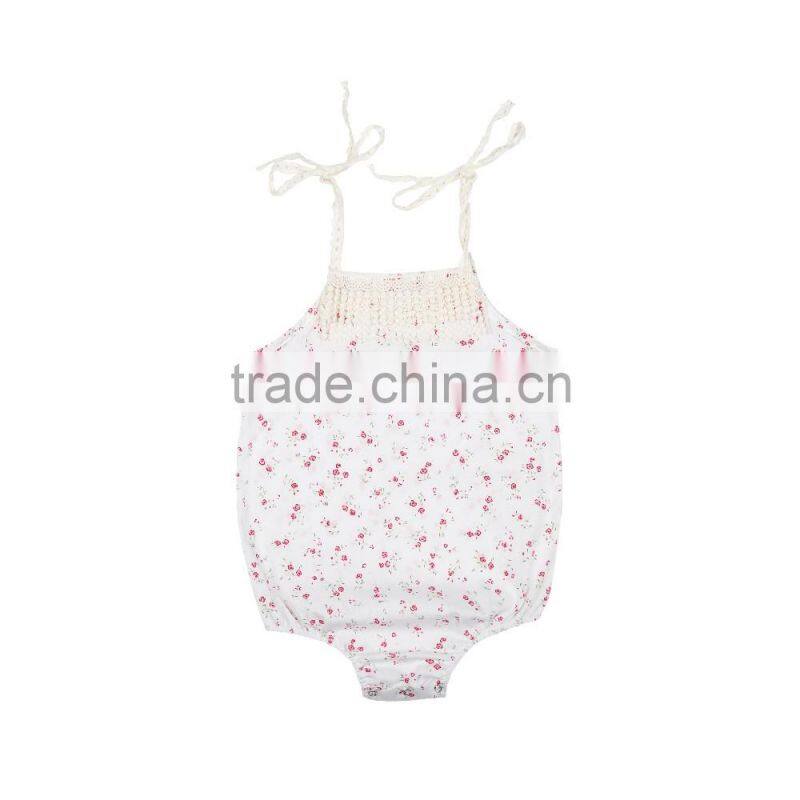 Flower lace Baby Girl Romper Baby Floral Romper with tassels
