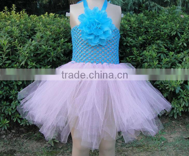 New style kids wear girl dress lovely tutu dress with tube top baby flower tutu dresses