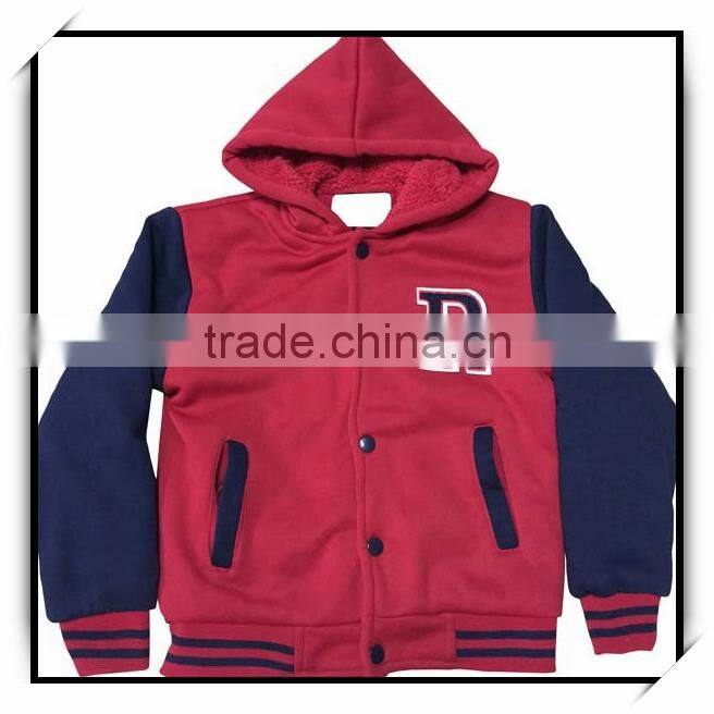 hot new design custom children coat plain varsity jacket