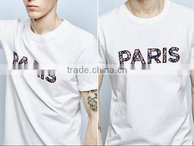 Fashion EMB T- shirt Men's round neck T-shirt White color