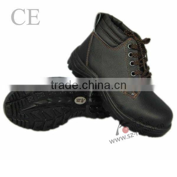 Cow leather high cuff anti-smashing safey shoes