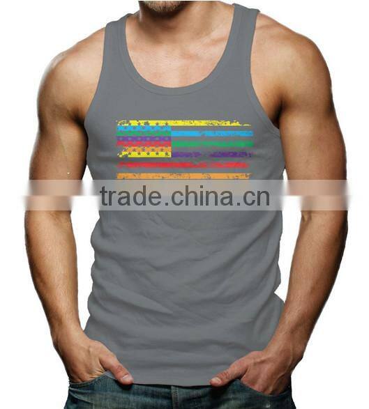 Alibaba china 100 cotton stringer tank top custom,mens tank top fitness