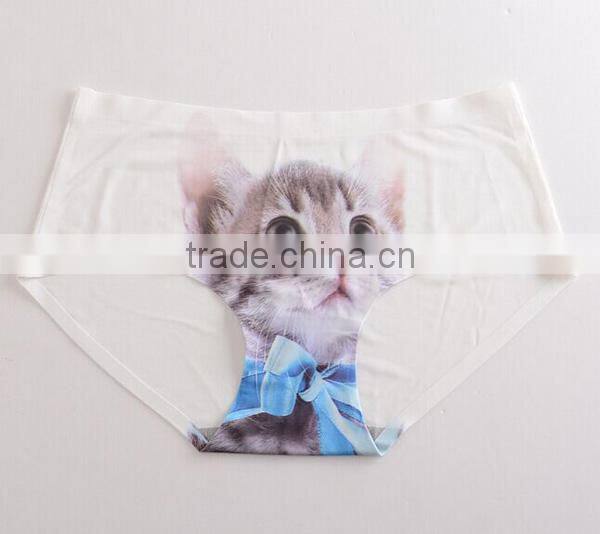 2017 Manufacturer Customized Your Own Brand Design Funny Cute 3D Print 95%Modal 5%Spandex Private Label Women Underwear