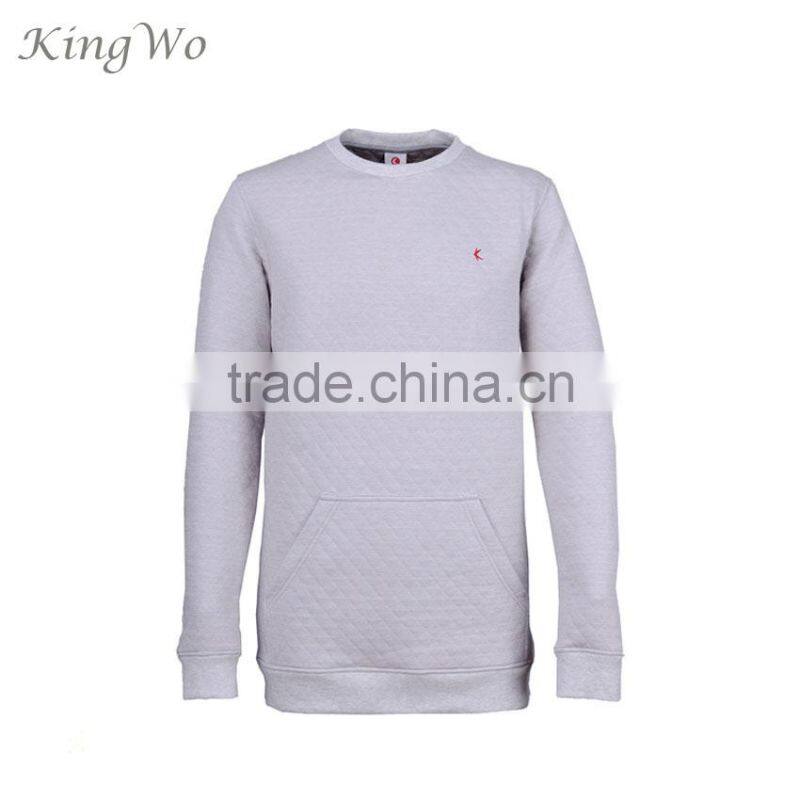 2018 spring mens cotton fleece diamond quiled crew neck jumper