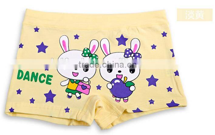 oem customize hot fashion 100%cotton children girls boxer briefs