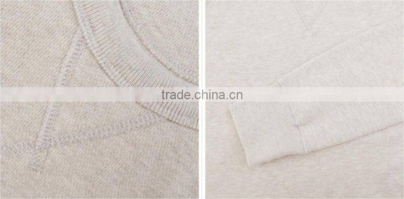 Plain Heather Color Crew Neck Pullover Sweatshirt