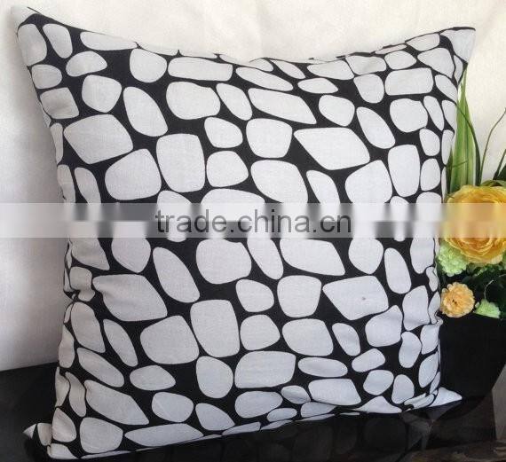 Black & white decorative pillow cover printed, cotton blend pillow, printed pillow, modern home decor, floor cushions