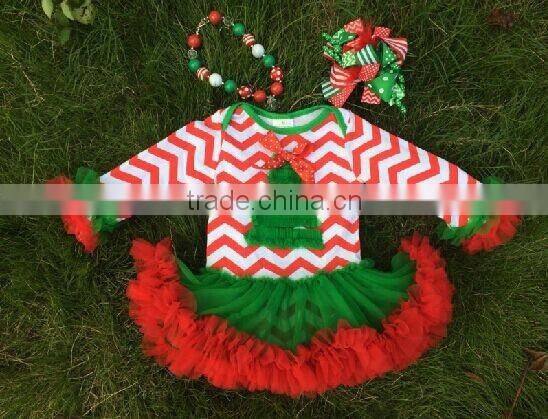2014 new chirstmas baby girls chirstmas tree cotton rompers