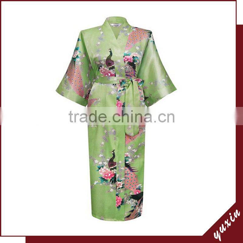 Satin Bridesmaid robes long satin women robe ready hair robes 010