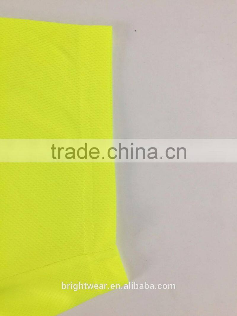 Mens high visibility green 3M segmented tapes USA ANSI107 safety polo shirt