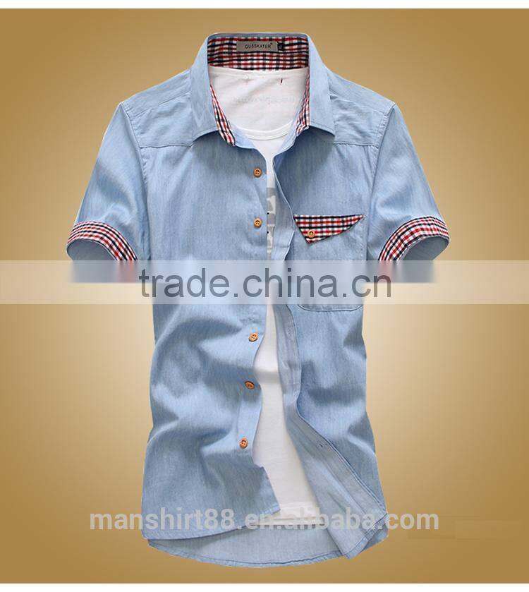 2017 fashion denim jeans boy's casual shirt