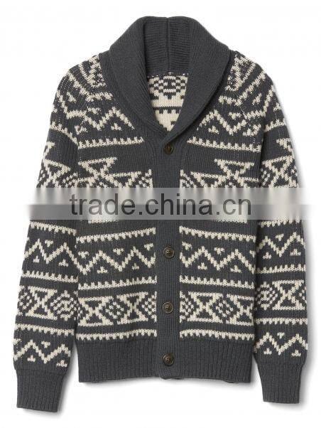 Soft Sweater Turn -down Collar Cardigan boys Sweater