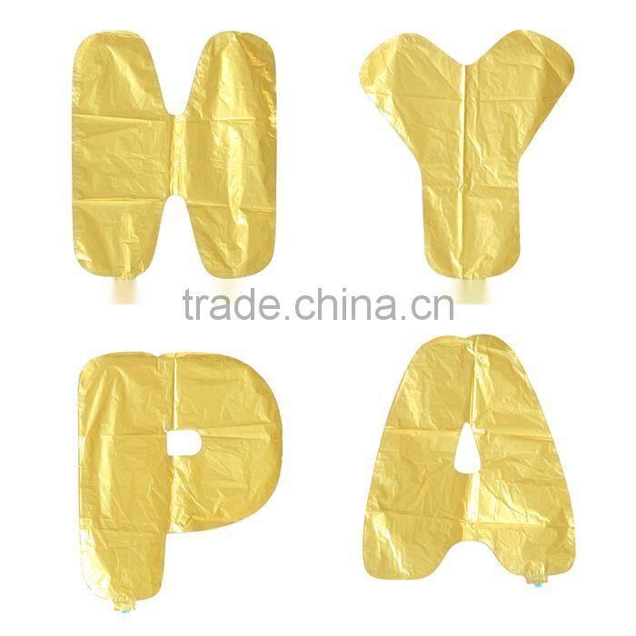 Aluminum Foil Balloon Party Decorations Alphabet "Happy Birthday" Golden