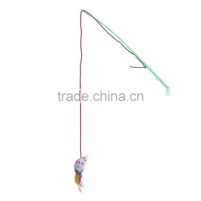 PlasticWand Pet Teaser Mouse Animal Green Bell