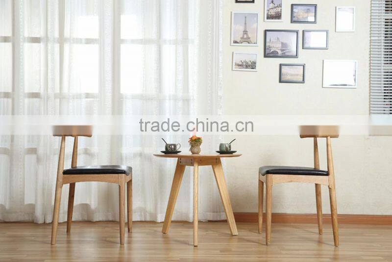 Upholstered Wood banquet living room Elbow Chair in Natural