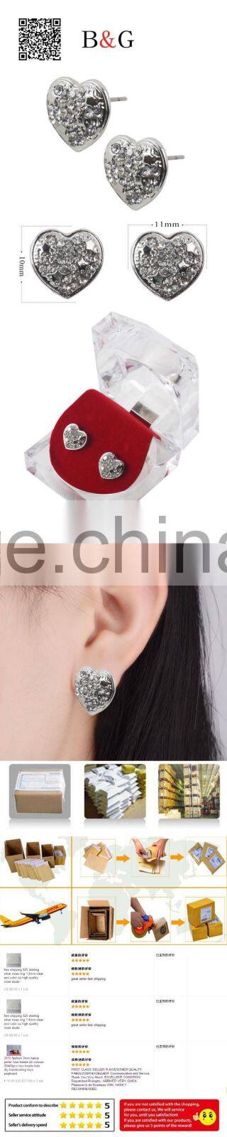 Customized Stylish Girlish Tops Cute Heart Shape Hiphop Jewelry For Girls Wholesale