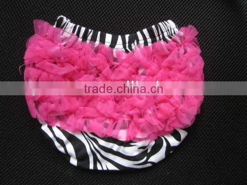 Zebra printed Posh Zebra Bloomer with Chiffon Ruffles Baby Diaper Cover For Kids