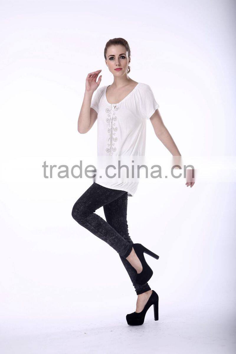 Popular design superior stylish cotton t shirts for women