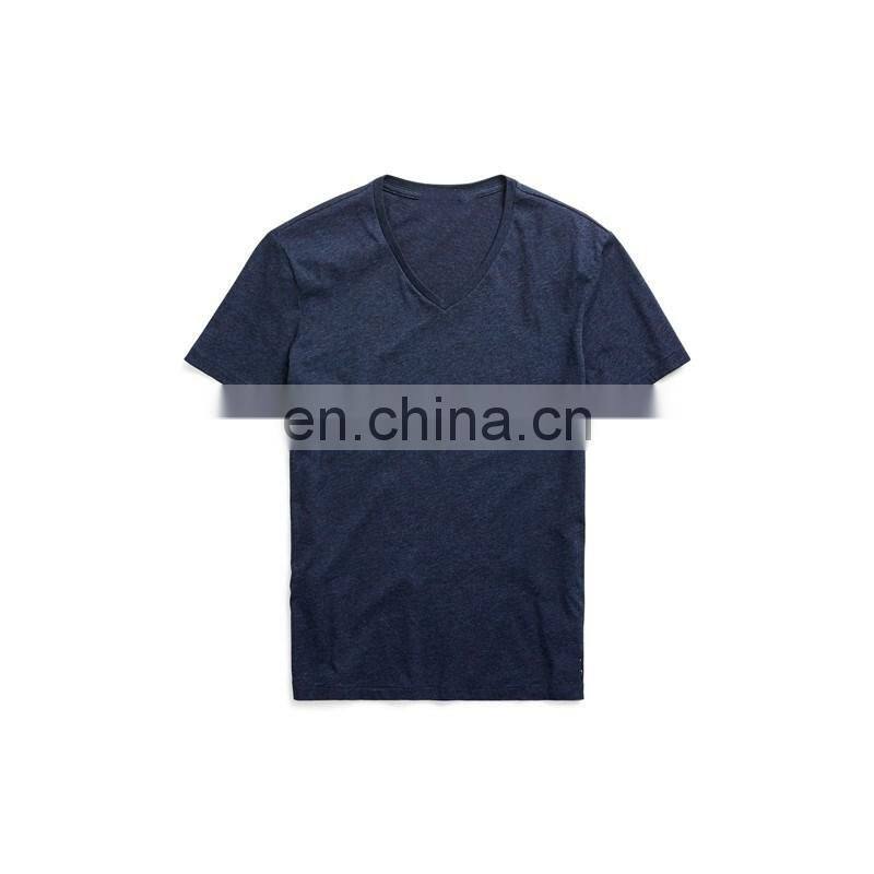 OEM clothing manufacturing v shape collar jersey t shirt