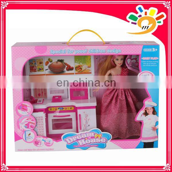 New design doll,beautiful girl doll with tableware set toy