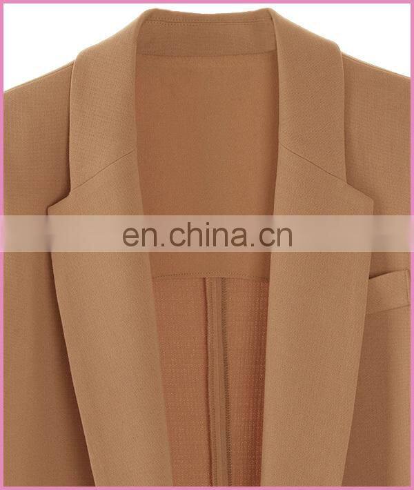 simple classic brown big collar sleeveless jacket suit vest