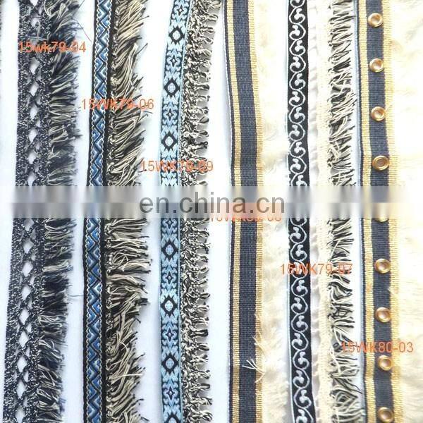 2017 fashion 2.5cm nice mix color fashion cotton fringe for garments