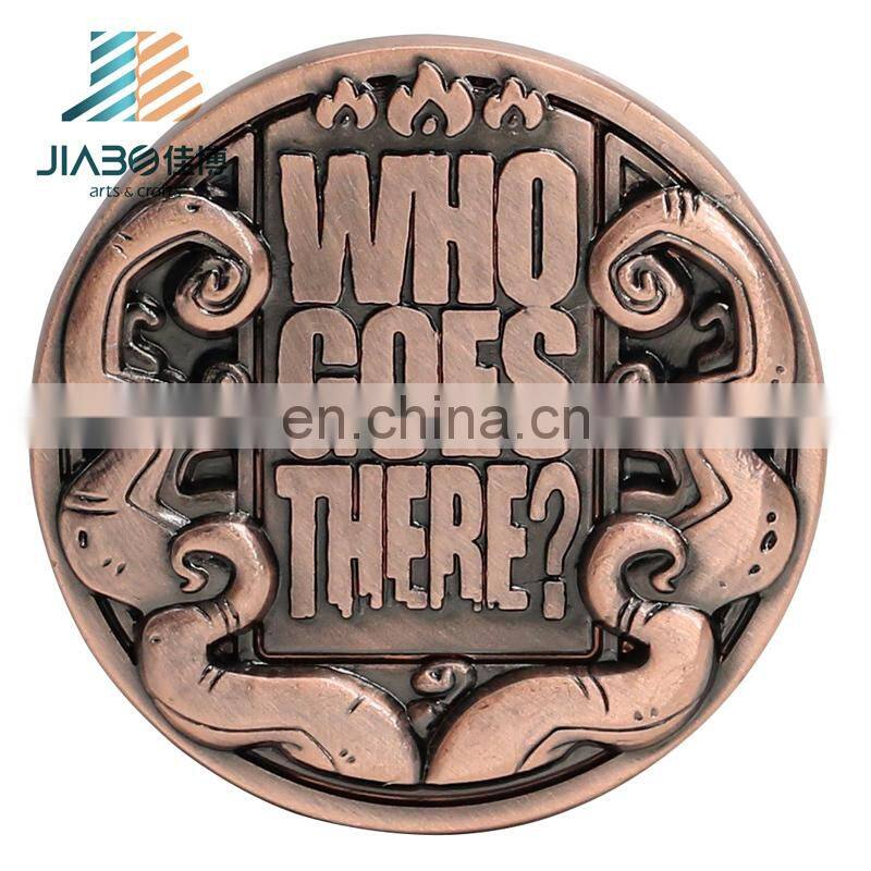 Commemorative Souvenir custom antique copper coin medallion badge with high quality