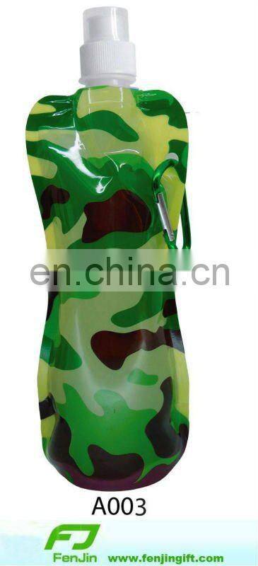 clear plastic foldable flat water bottle