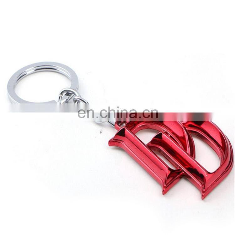 Newest custom designed metal red letter D keychain