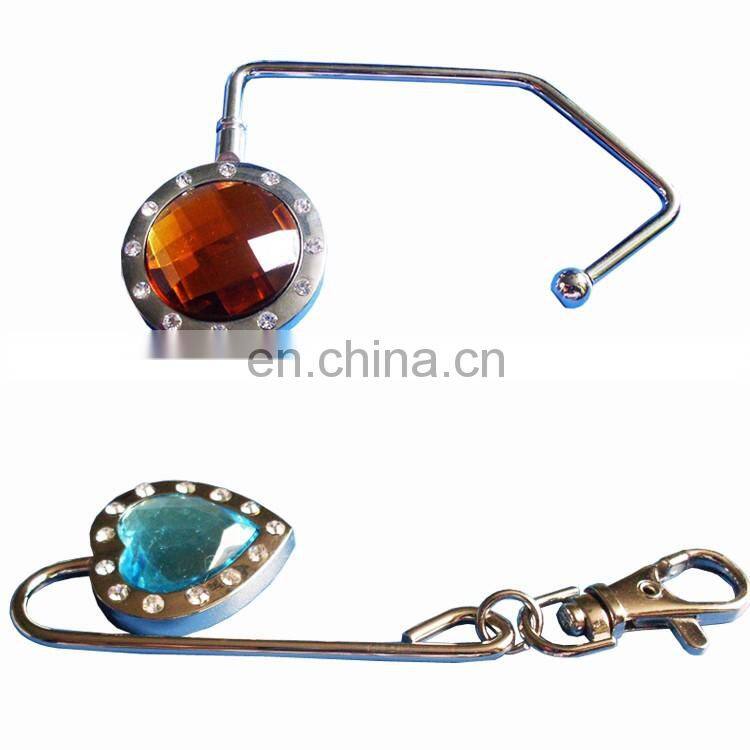 Heart shape token metal medal foldable purse hanger / banger hook