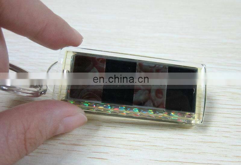 2 Inch Screen AD Promotion Gift Custom Flash Logo Solar Alloy Key Ring