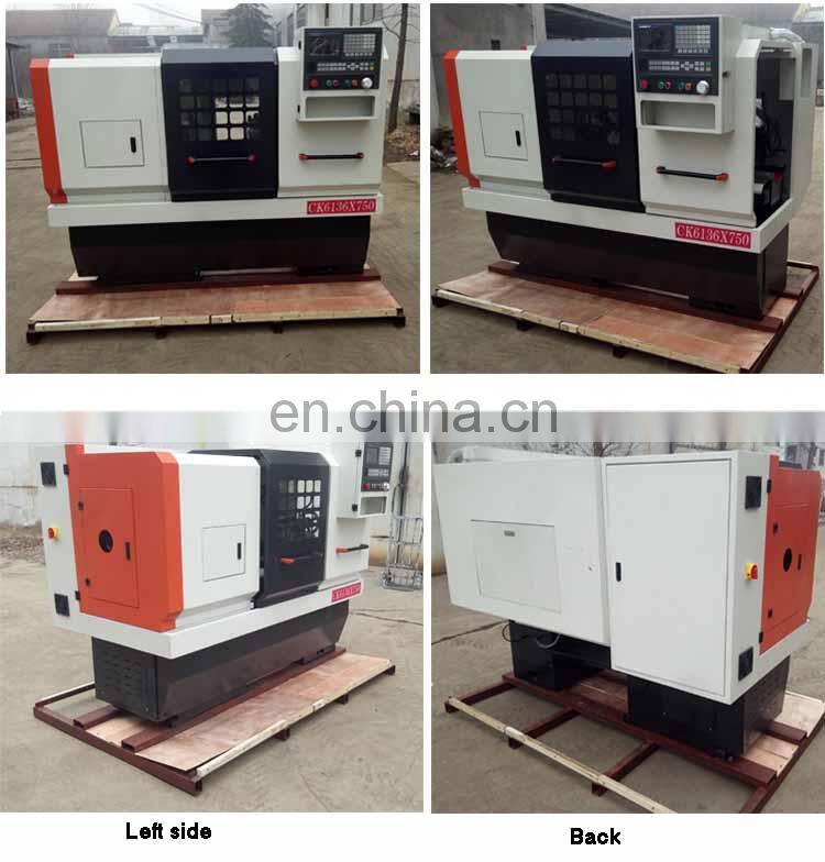 CK6136 china 2axis flat bed gsk metal automatic 3 jaw chuck cnc lathe