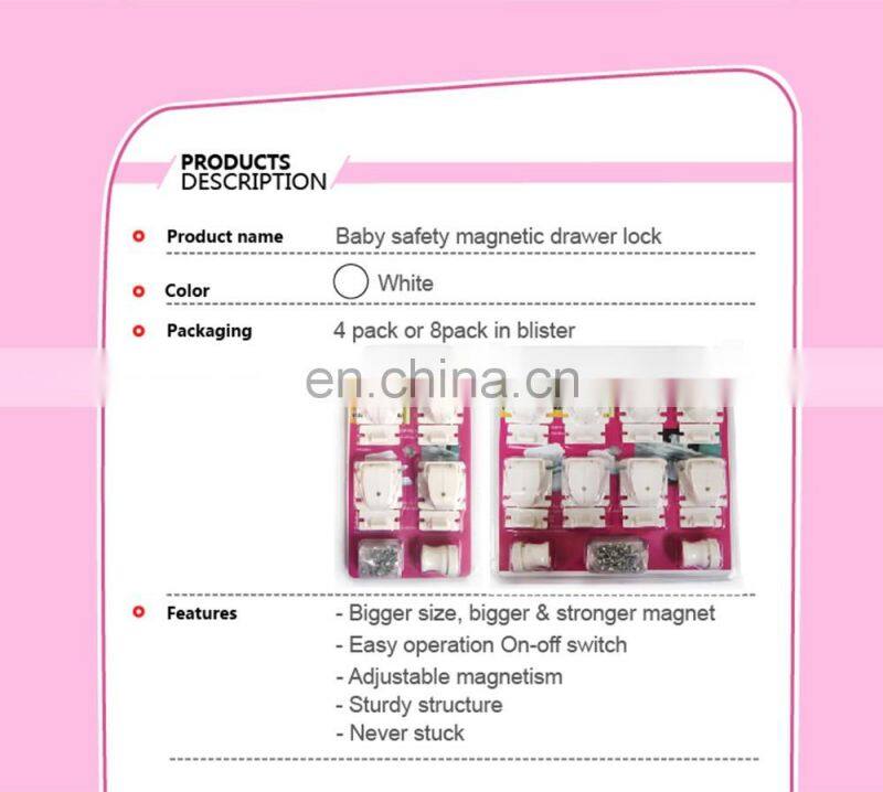 Baby Safety Magnetic Cabinet Lock Set include 8 Locks+2 Keys