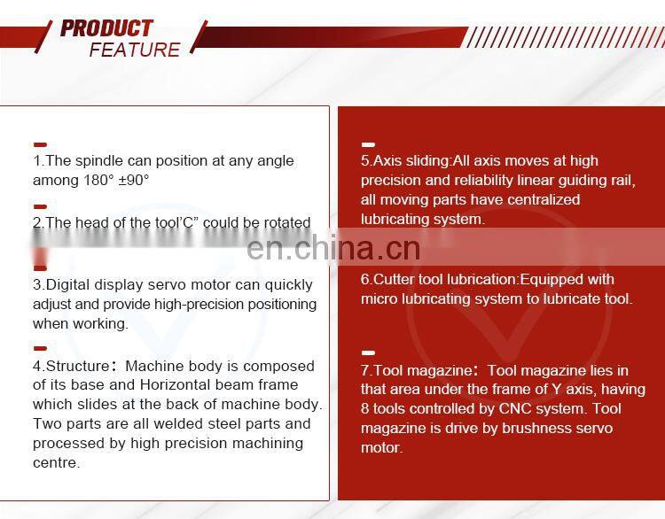 Aluminum curtain wall 3 axis cnc machine centre