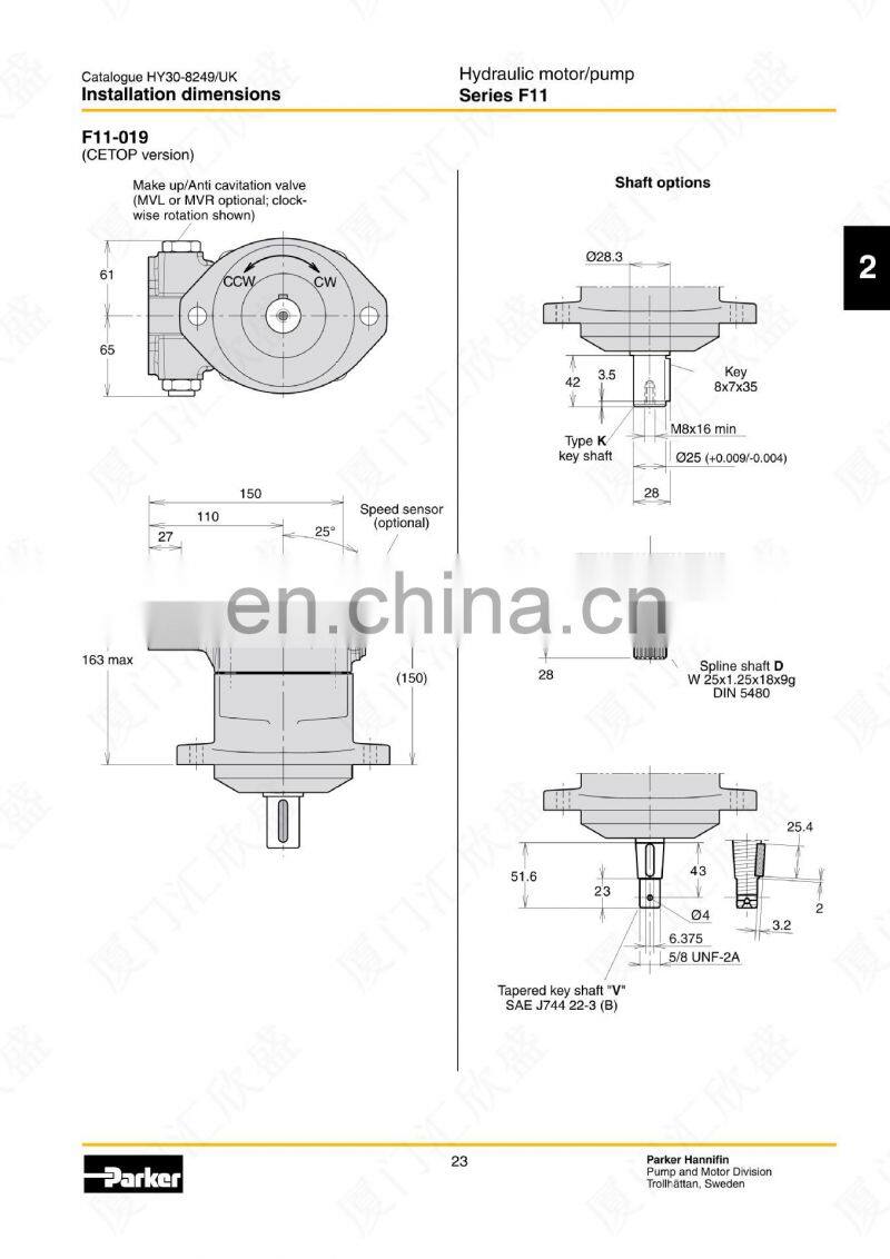 Parker Hydraulic pump F11-014-HB-WV-K-000-000-0