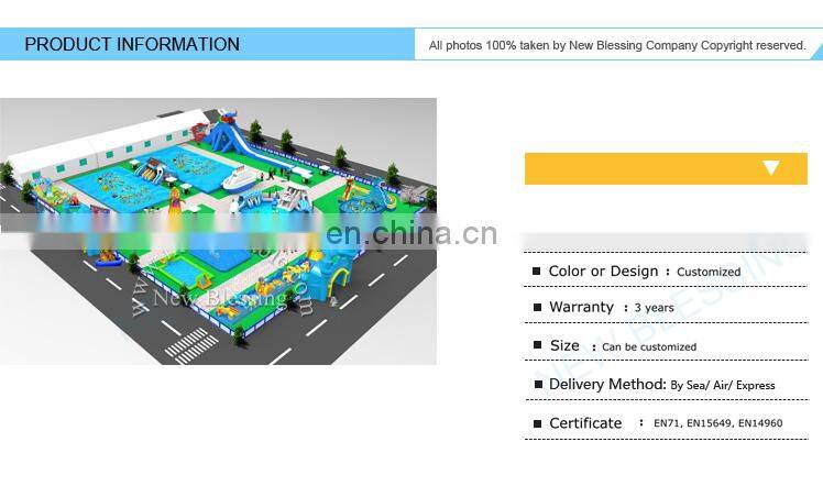 PVC Tarpaulin Commerical Inflatable Amusement Park, Inflatable Land Water Park For Playing Equipment On Land