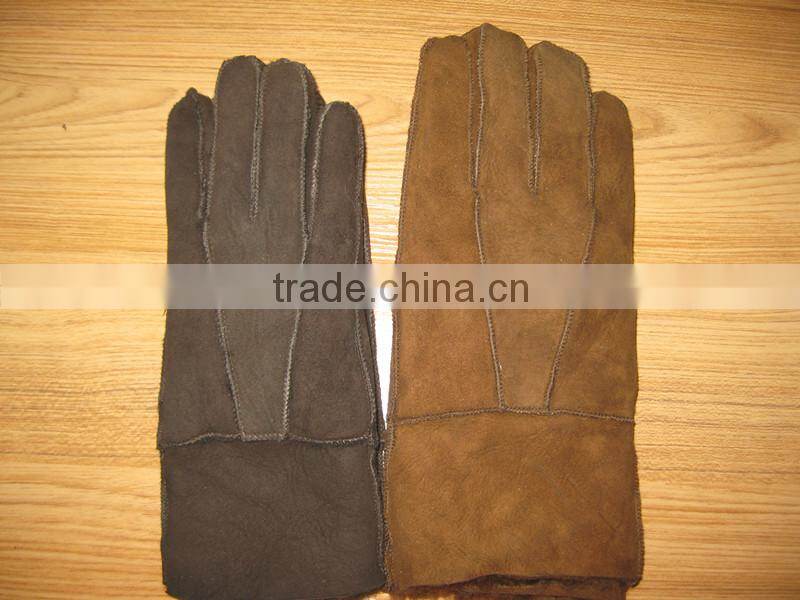 2014 Popular design Double face sheepskin glove