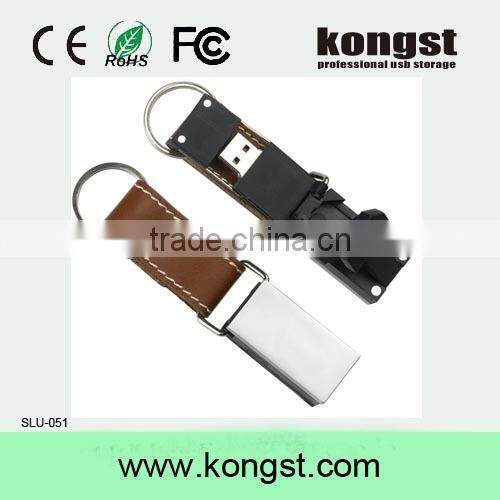 Kongst bulk sale Popular Leather USb flash disk,usb flash drives bulk cheap