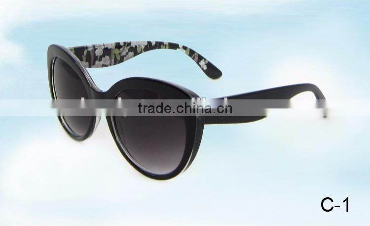 ladies new model flower heat transfer printing frame sunglasses