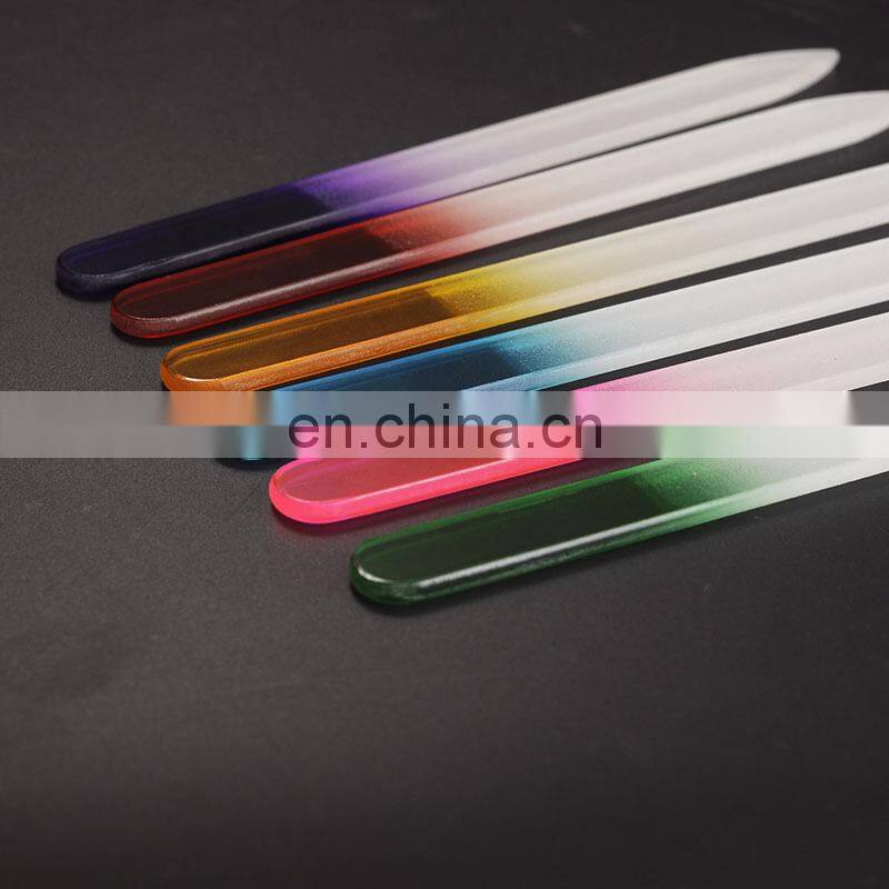 Popular Colorful Crystal Glass nail file 100/180 240 Grit Double Side Oem Professional Sanding Nail Files For Manicure