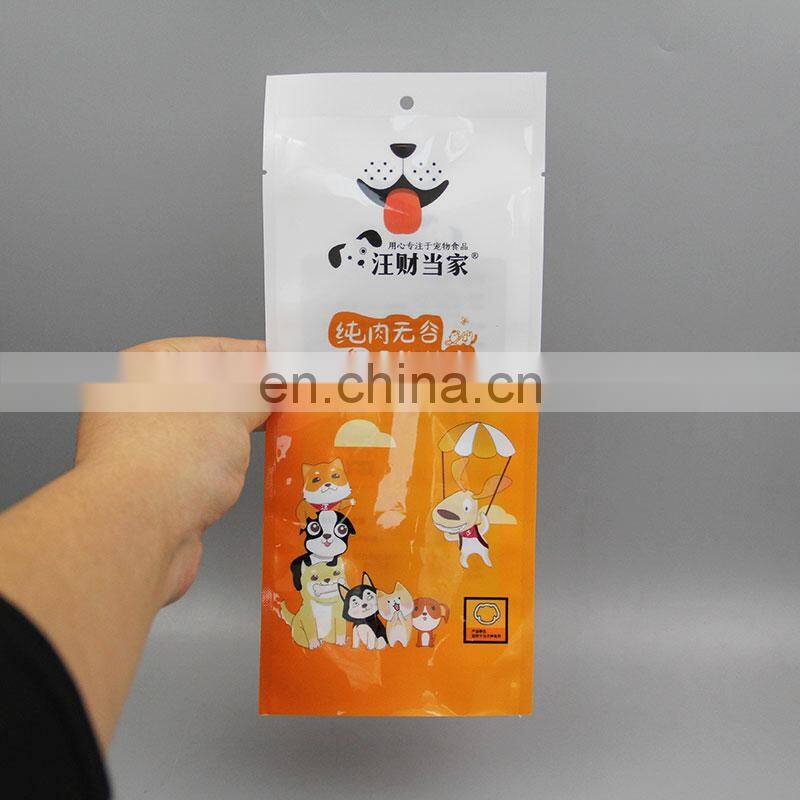Eco-friendly stand up pouch with zipper lock plastic bag pouch bags dog snack bag